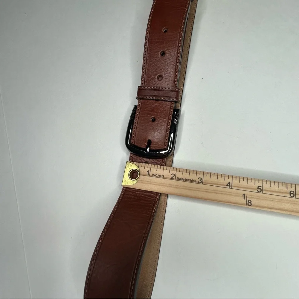 Moroccan Boutique Handmade Classic Leather Belt w Silver Buckle Minimalist